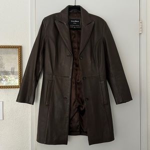 Brown Leather Coat